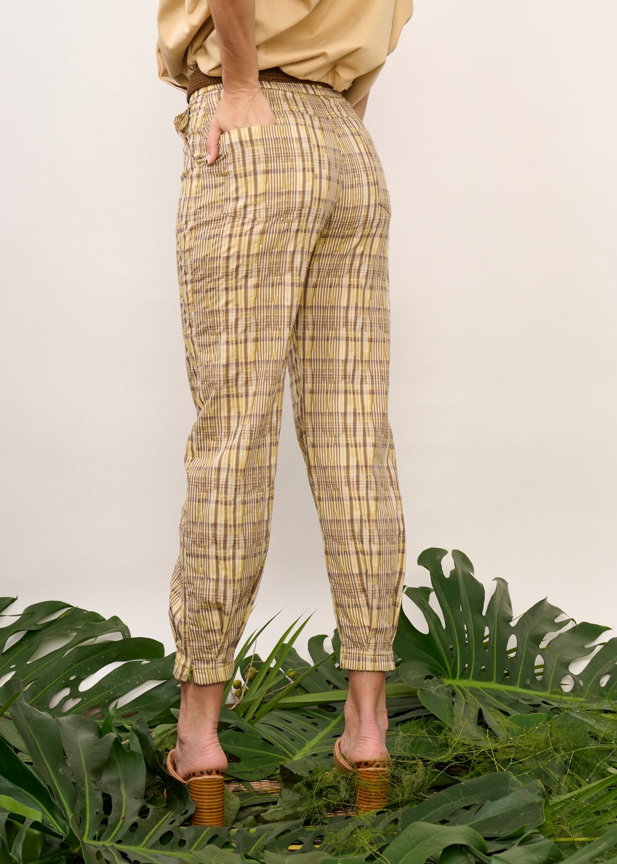 Calça Heloisa Xadrez Amarela