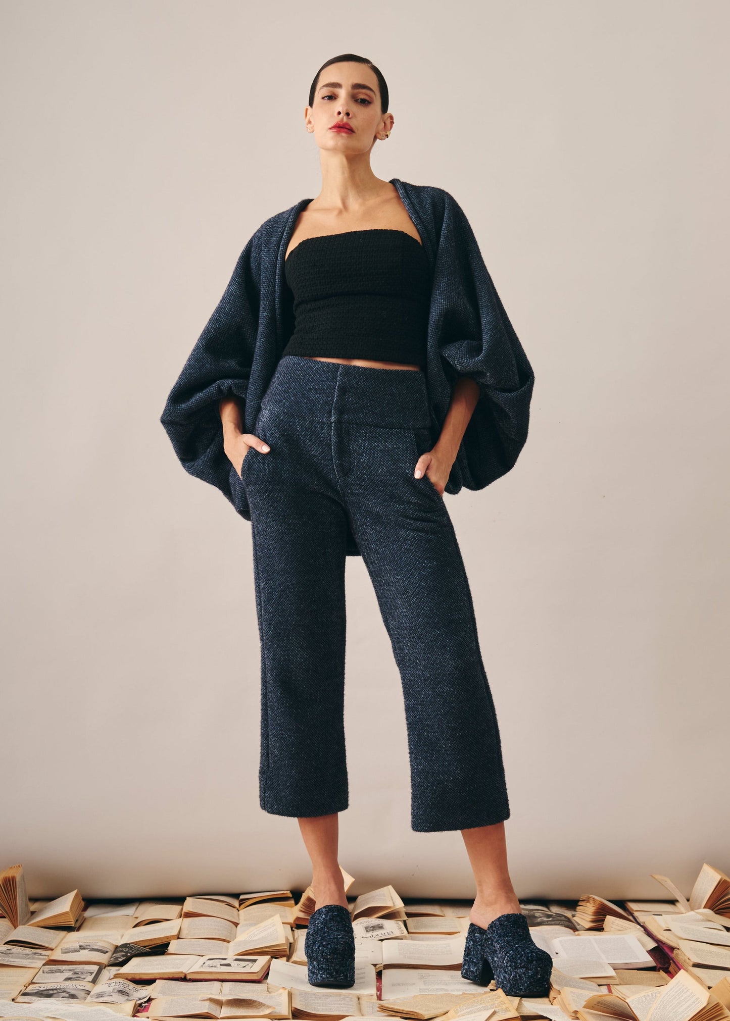 Calça Carol Veludo Azul