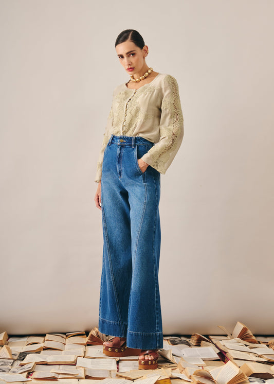 Blusa Bianca Verde Oliva