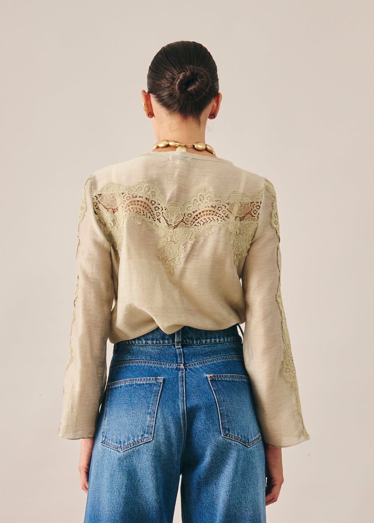 Blusa Bianca Verde Oliva