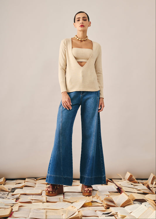 Blusa Isabella Tricot Bege