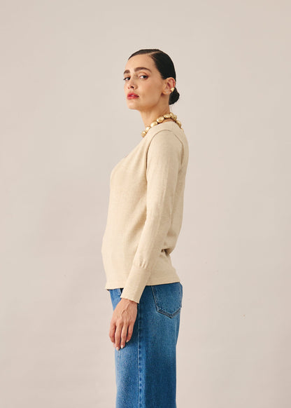 Blusa Isabella Tricot Bege