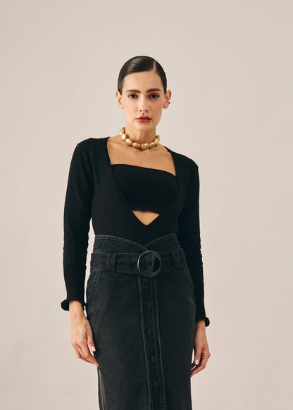 Blusa Isabella Tricot Preta