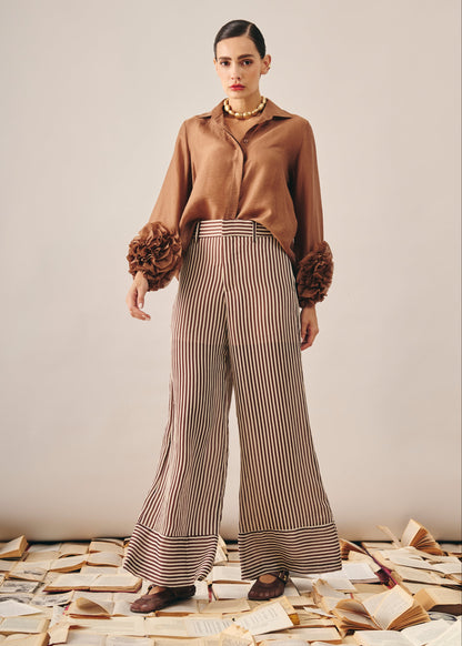 Calça Blair Listrado Marron