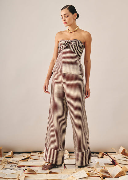 Calça Blair Listrado Marron