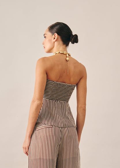 Blusa Blair listrada Marron