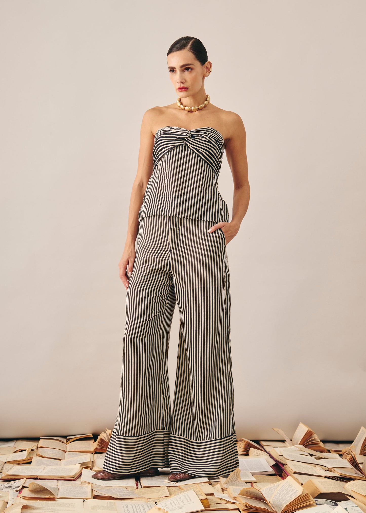 Calça Blair Listrado Preto