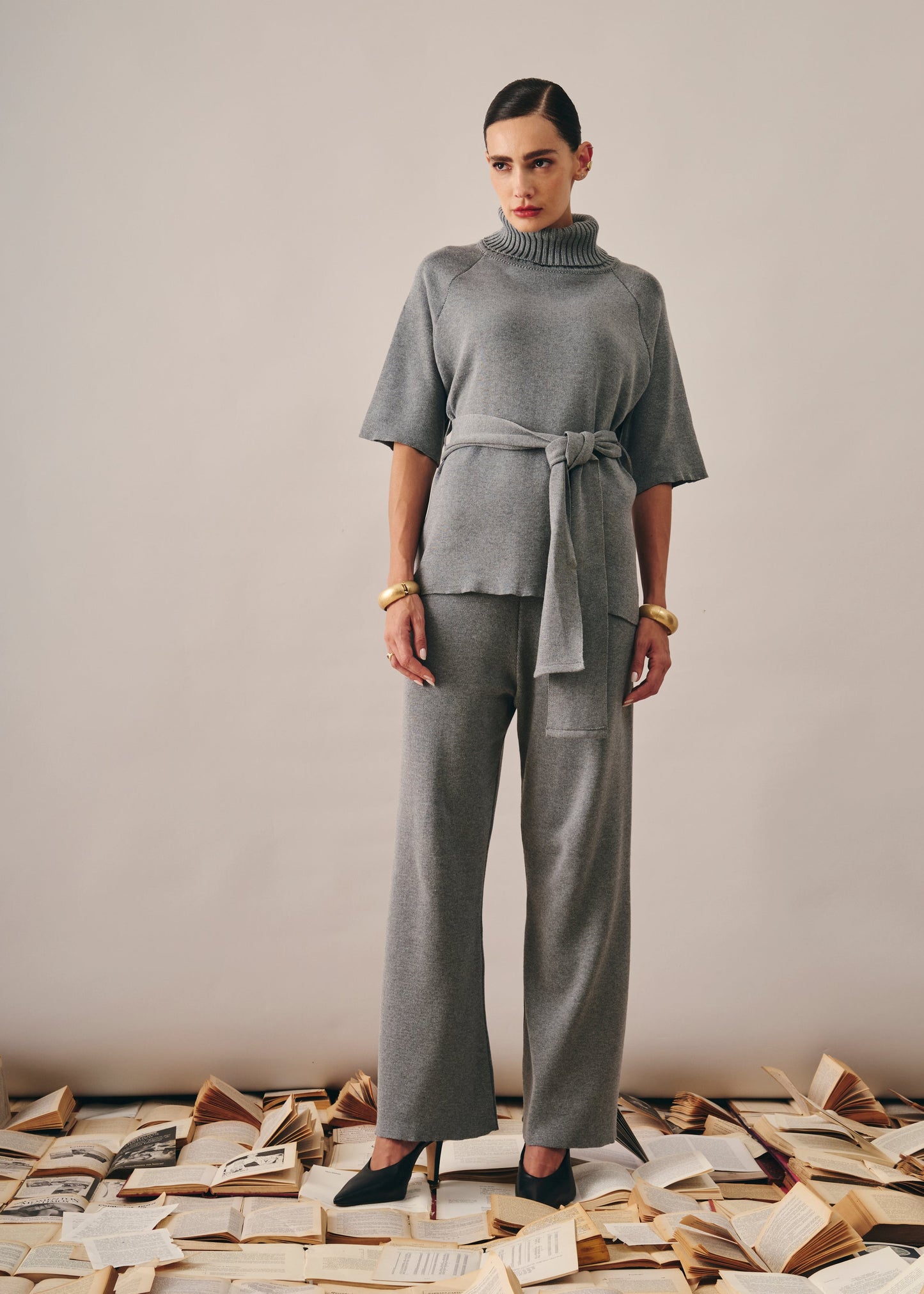Conjunto Martina Tricot Cinza Mescla