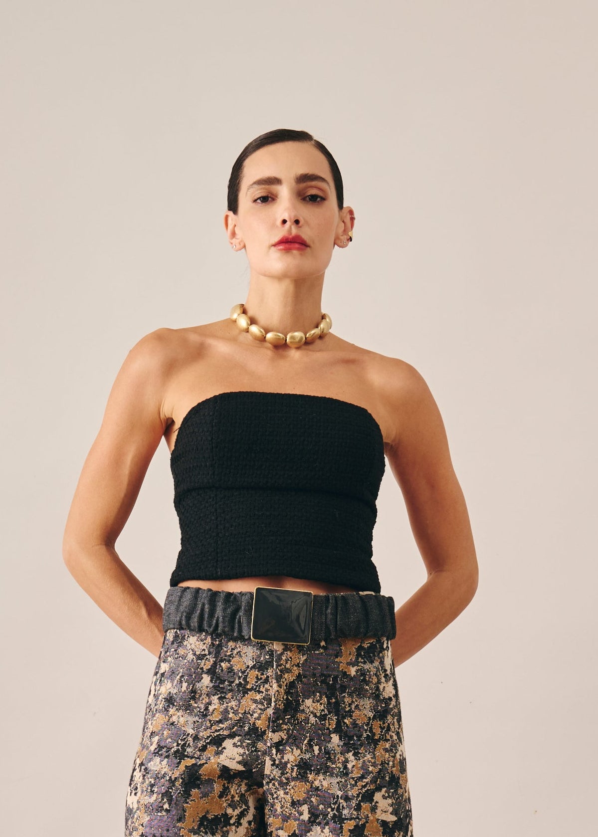 Top Ariela Tweed Preto