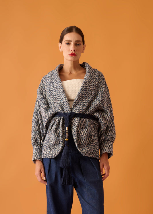 Casaco Maia Tweed Azul