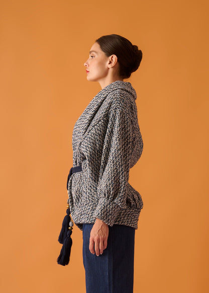 Casaco Maia Tweed Azul