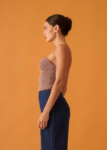 Top Ariela Tweed Vermelho