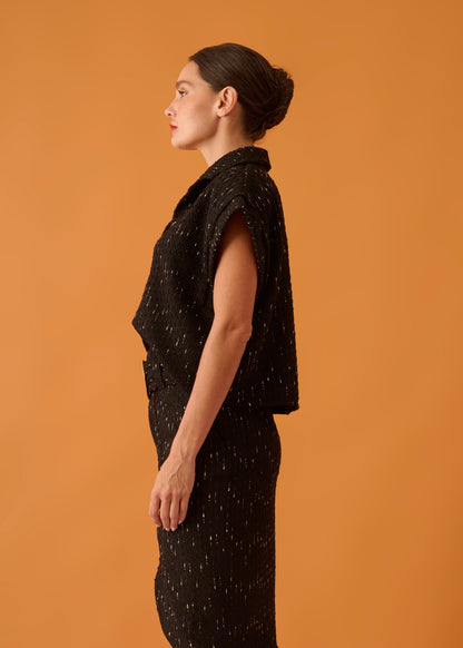 Camisa Carol Tweed Preta