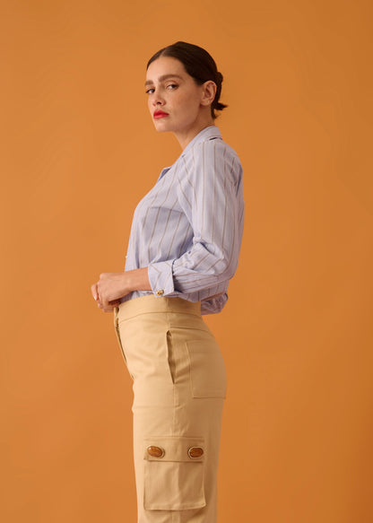 Camisa Mari Listrada Azul