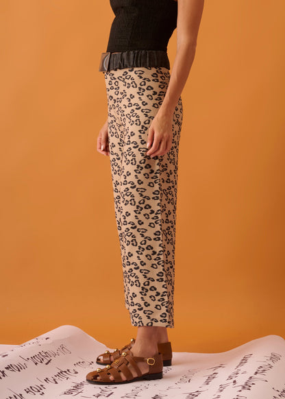 Calça Zaia Jacquard onça
