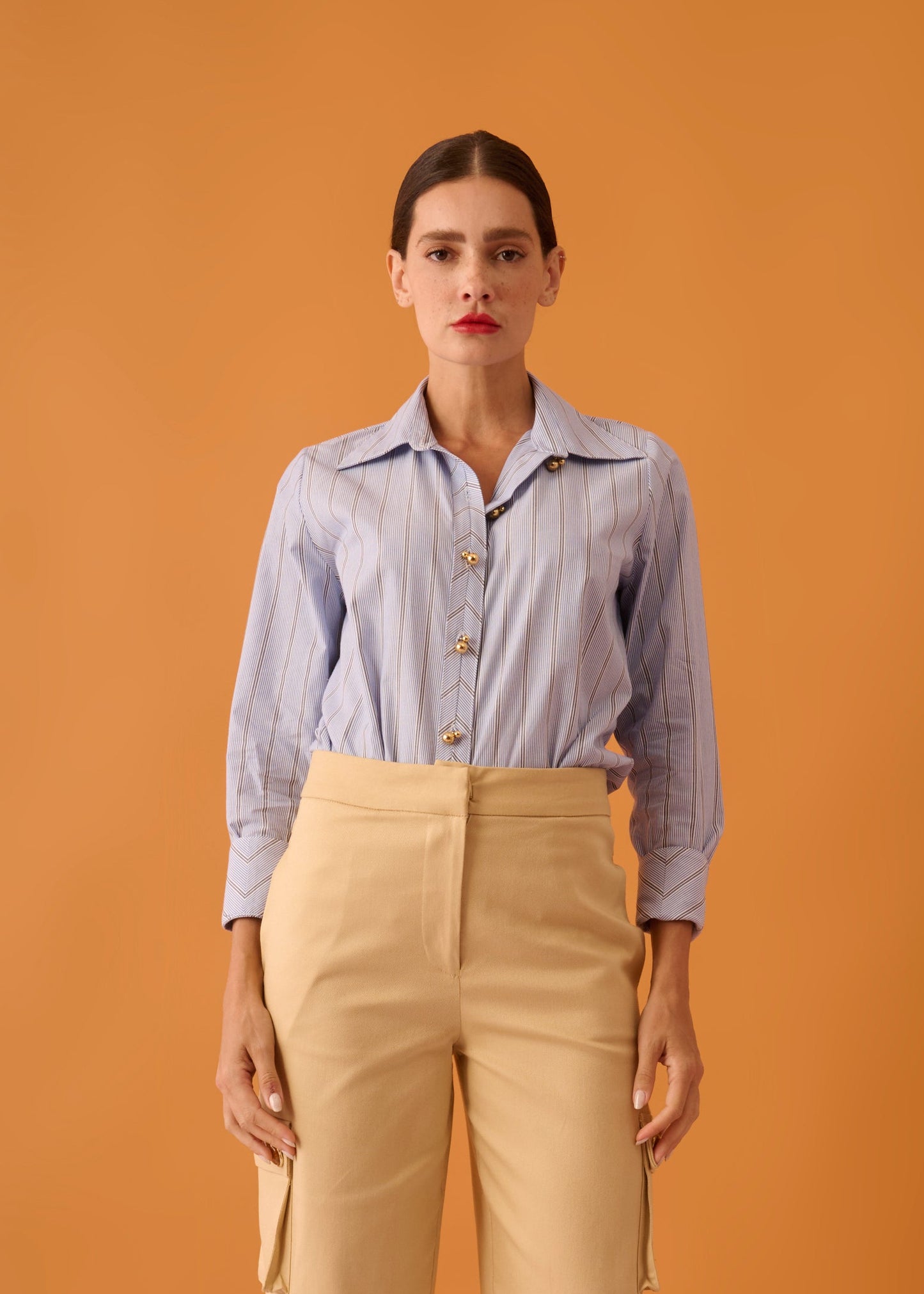 Camisa Mari Listrada Azul