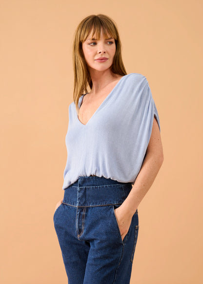 Blusa Leticia Tricot Azul Claro