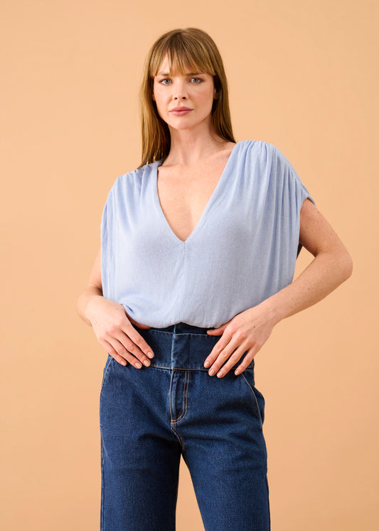 Blusa Leticia Tricot Azul Claro