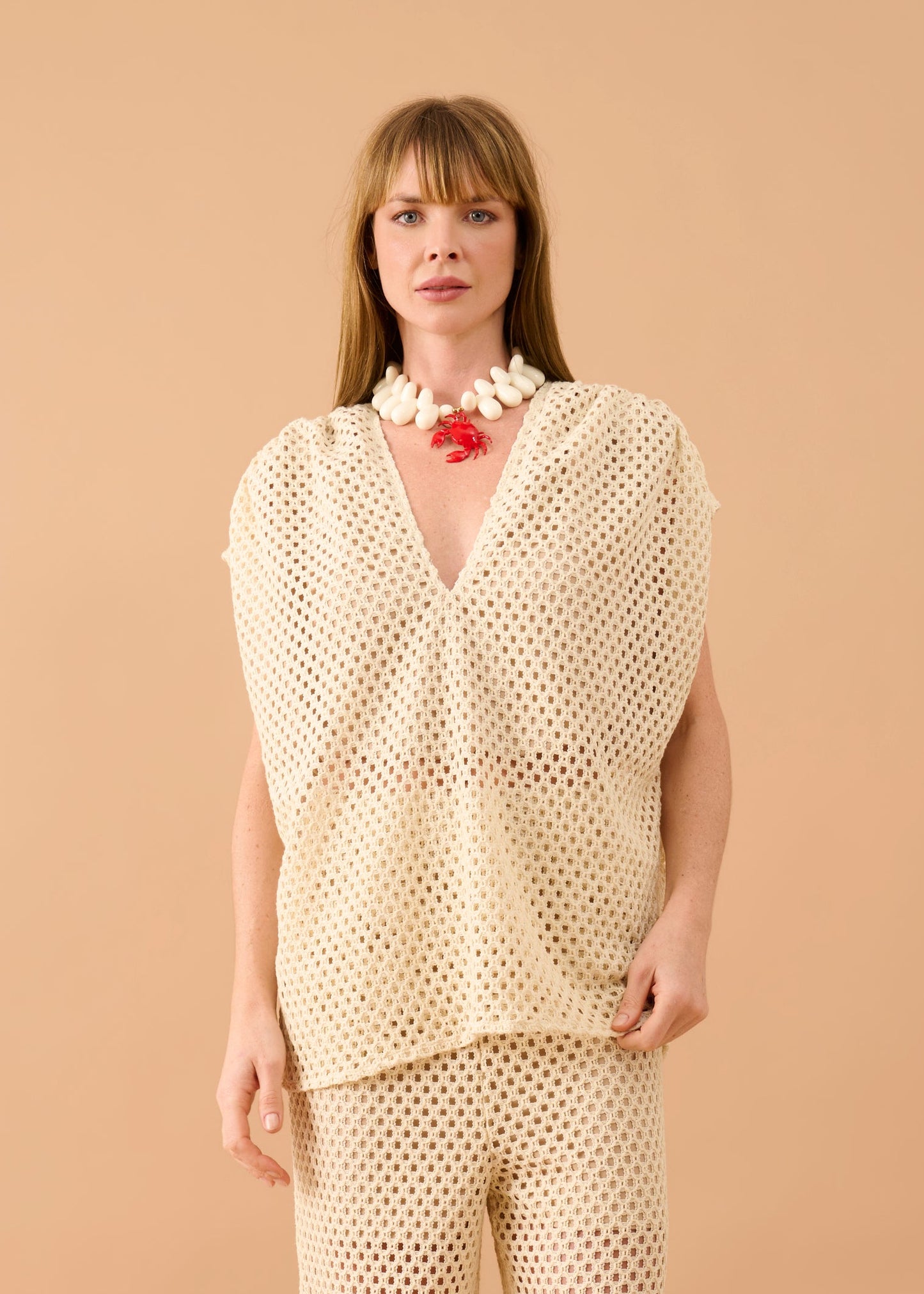 Blusa Leticia longa Manteiga