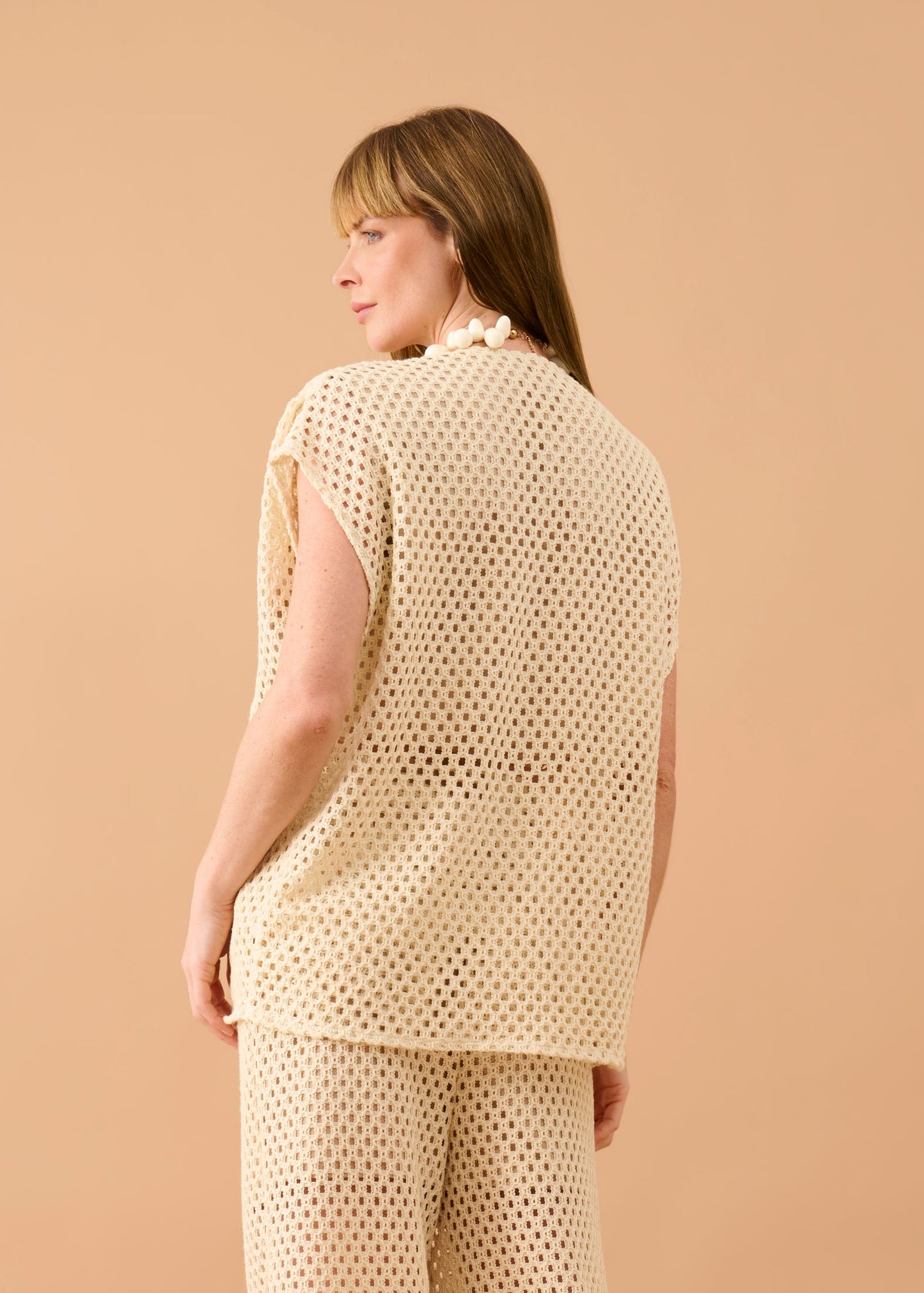 Blusa Leticia longa Manteiga