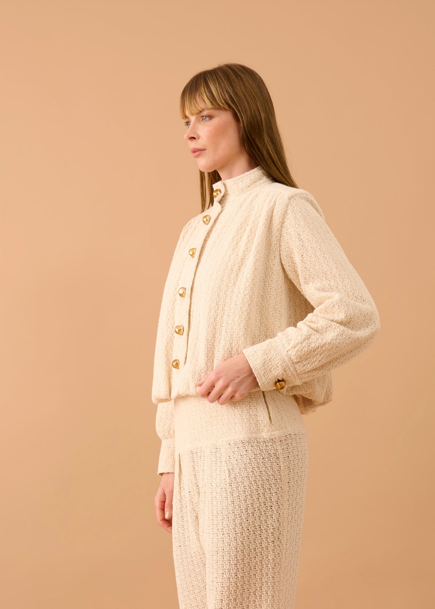 Casaco Blanca Tricot Off White