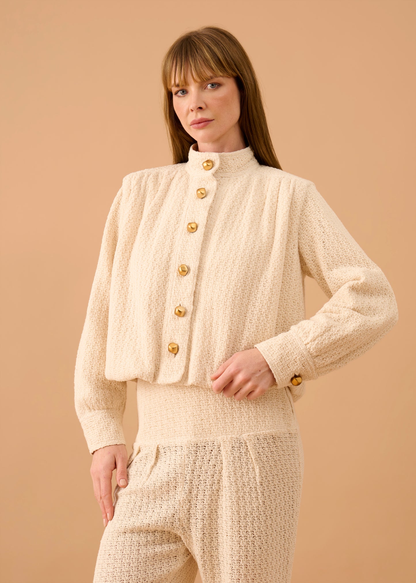 Casaco Blanca Tricot Off White