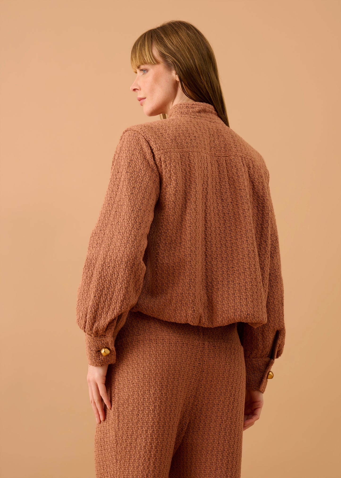 Casaco Blanca Tricot Marrom