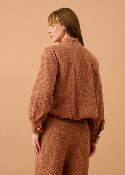 Casaco Blanca Tricot Marrom
