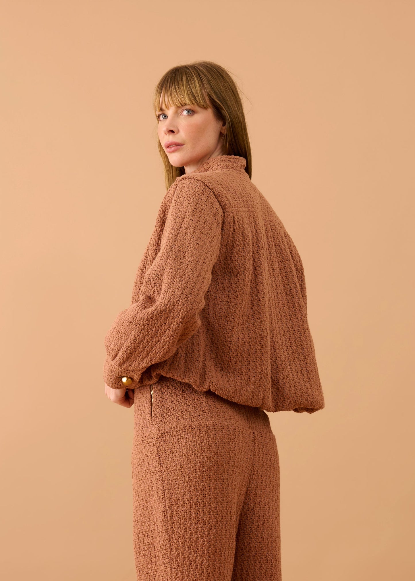 Casaco Blanca Tricot Marrom