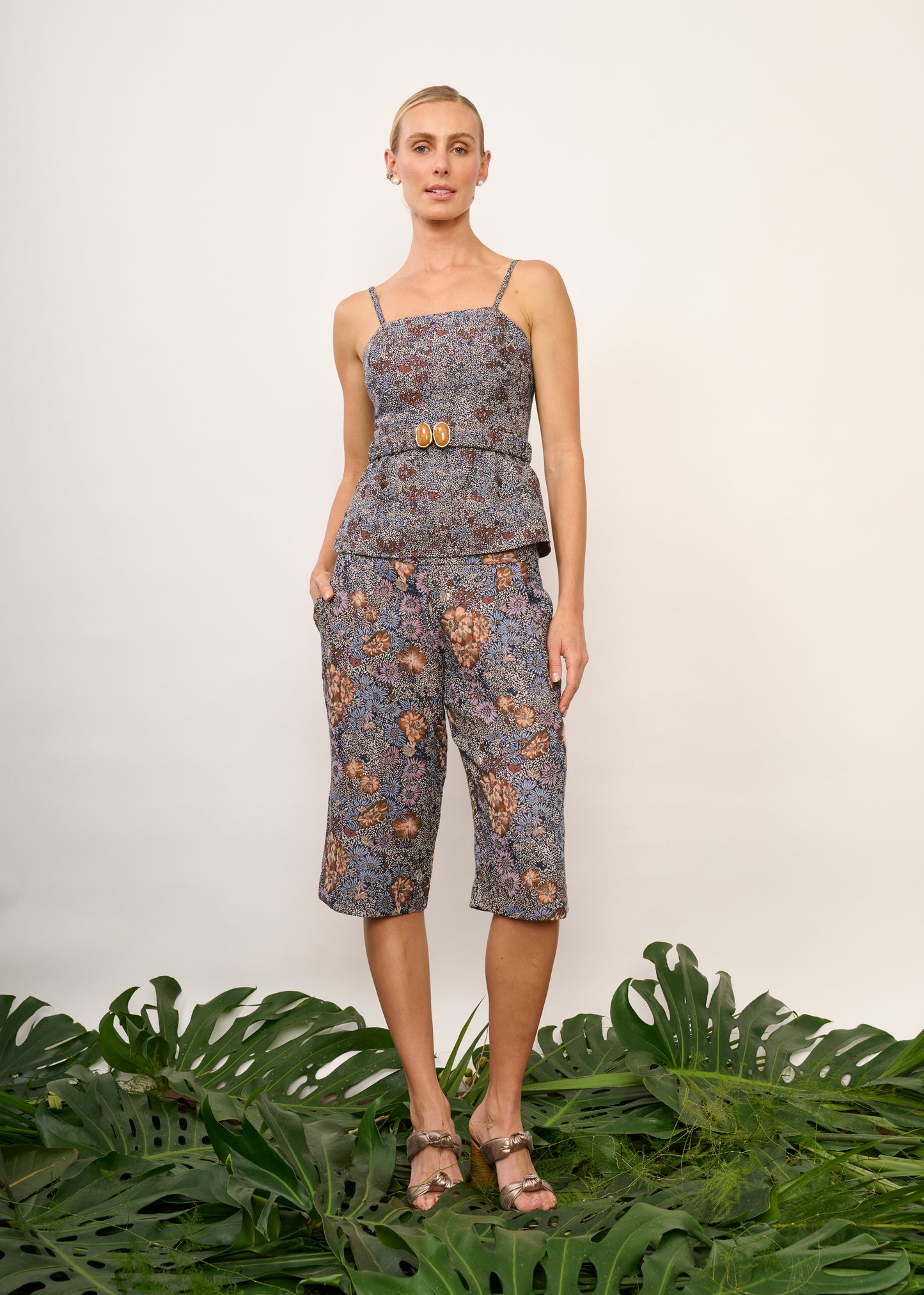 Bermuda Penelope Floral Azul