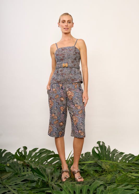 Bermuda Penelope Floral Azul