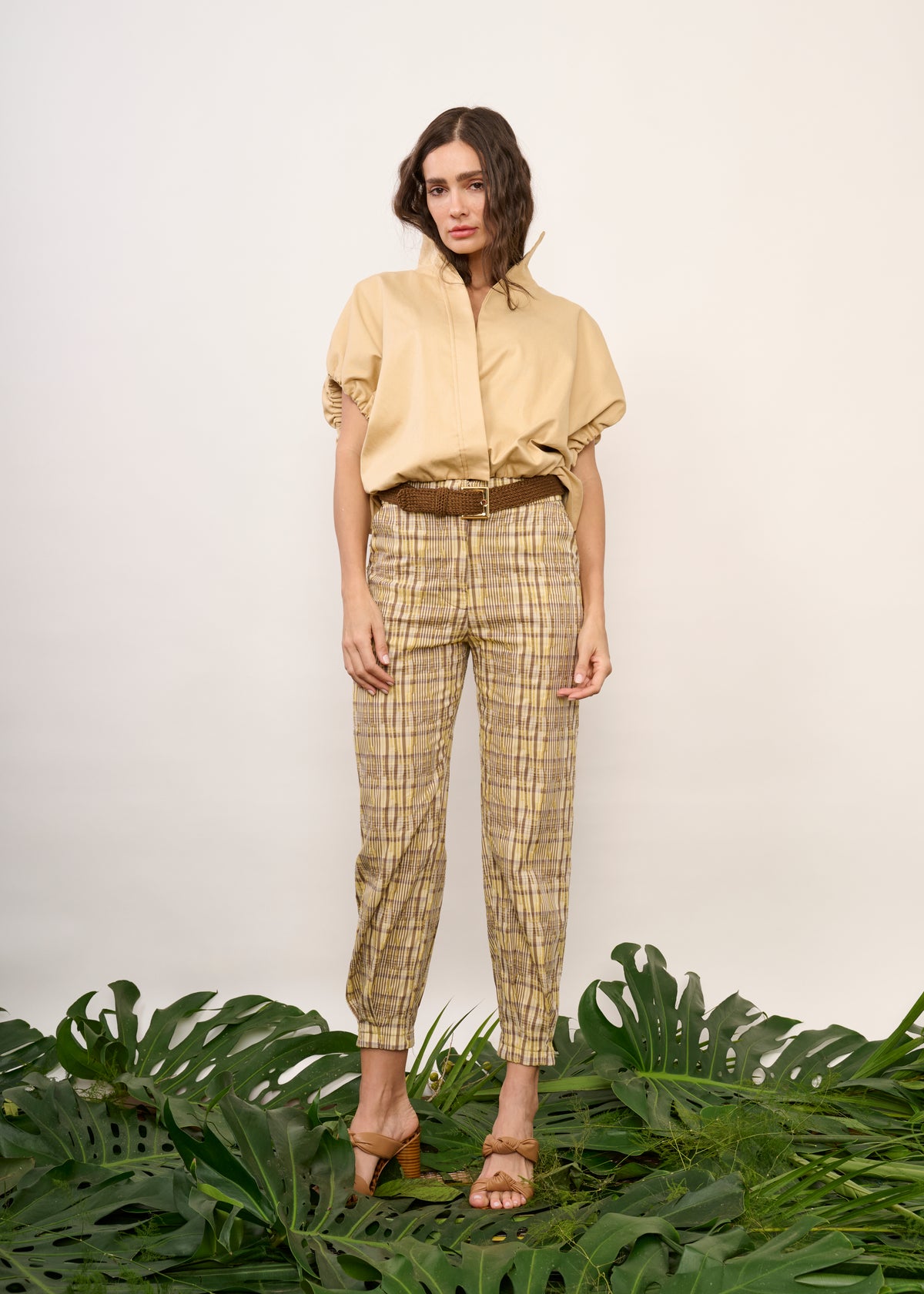 Calça Heloisa Xadrez Amarela