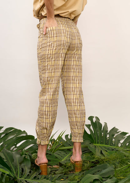 Calça Heloisa Xadrez Amarela