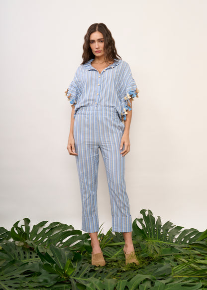 Calça Stella Azul Listrado