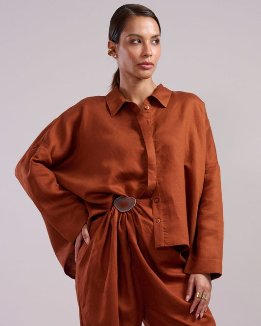 Camisa Mila Conhaque