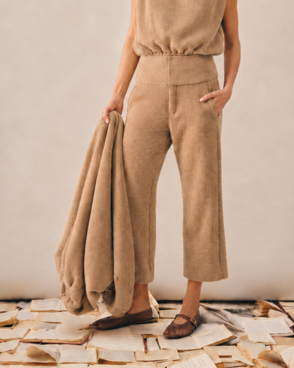 Calça Carol Veludo Areia