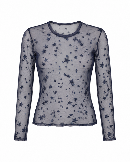 Blusa Tule Estrela Azul
