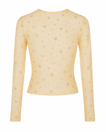 Blusa Tule Estrela Amarela