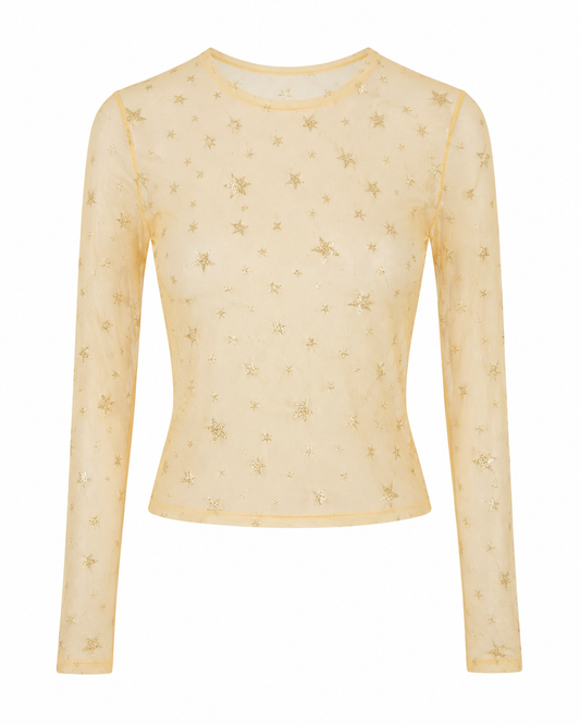 Blusa Tule Estrela Amarela