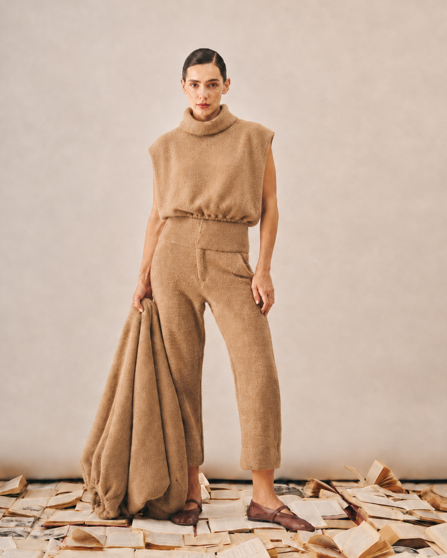 Calça Carol Veludo Areia