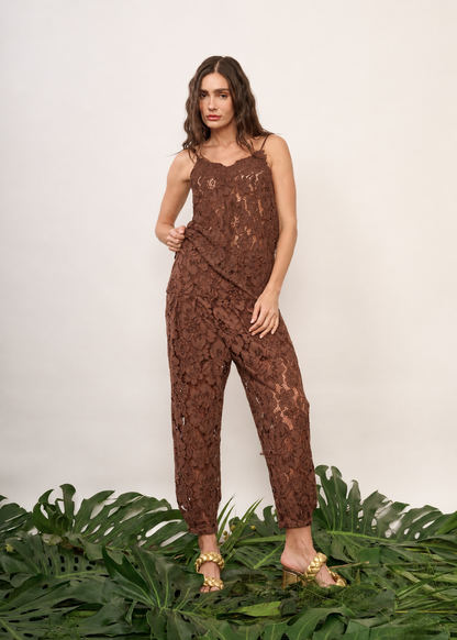 Calça Ale Renda Marrom