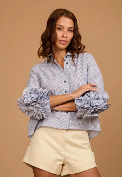 Camisa Camille Listrado Azul