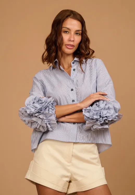 Camisa Camille Listrado Azul