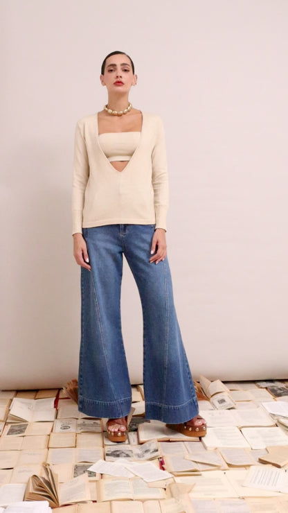 Blusa Isabella Tricot Bege